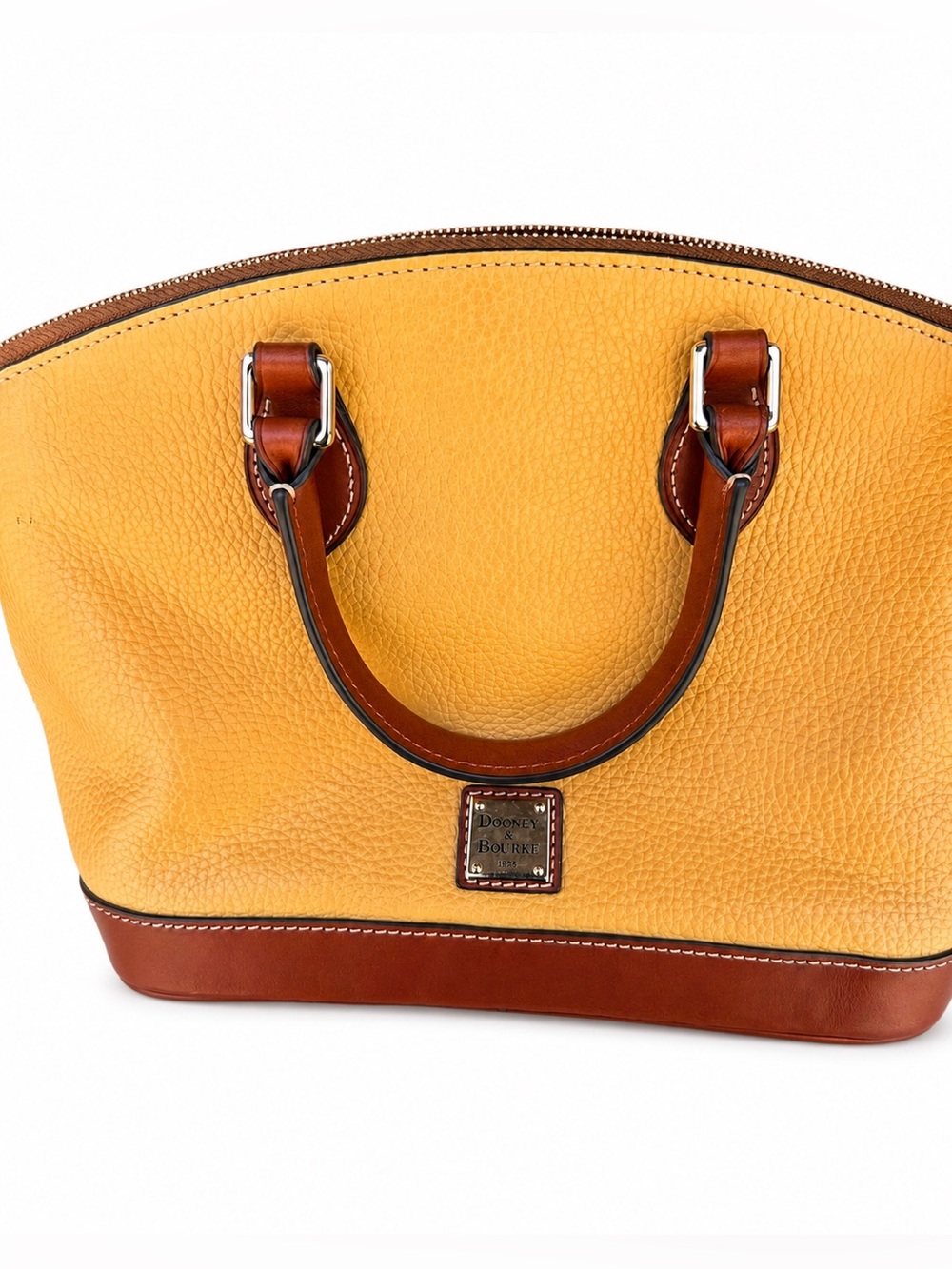 Dooney & Bourke Yellow Pebble Grain Leather Satchel Bag